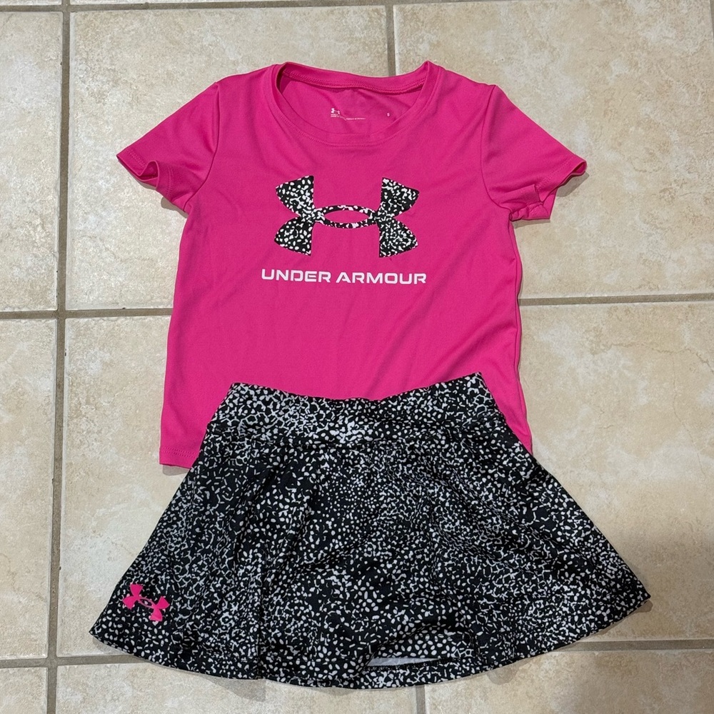 Girls Under Armour Shirt with Skort Size 5